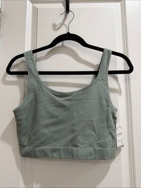 Jockey Sage Ribbed Tank Sports Bra in Mint Green